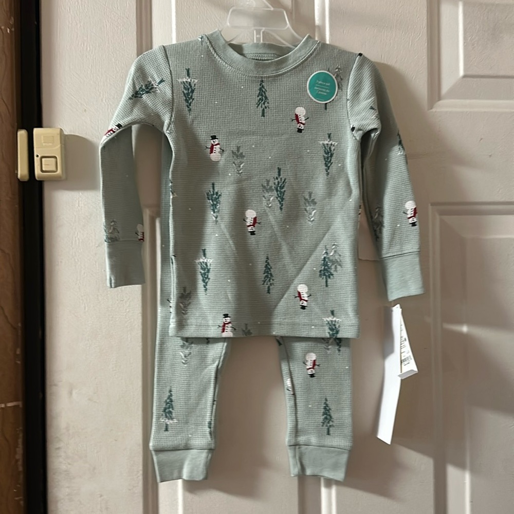 CARTERS CHILD OF MINE THERMAL PAJAMA SET: SNOWMAN: NEW WITH TAGS: SIZE 18 MTH